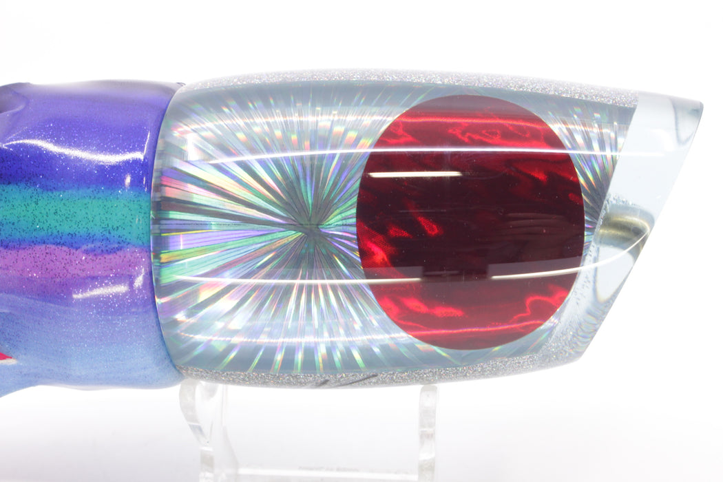 Koya Lures Ice Blue Rainbow Starburst Hard Cut Large Poi Dog 16" 15.5oz FT Vinyl