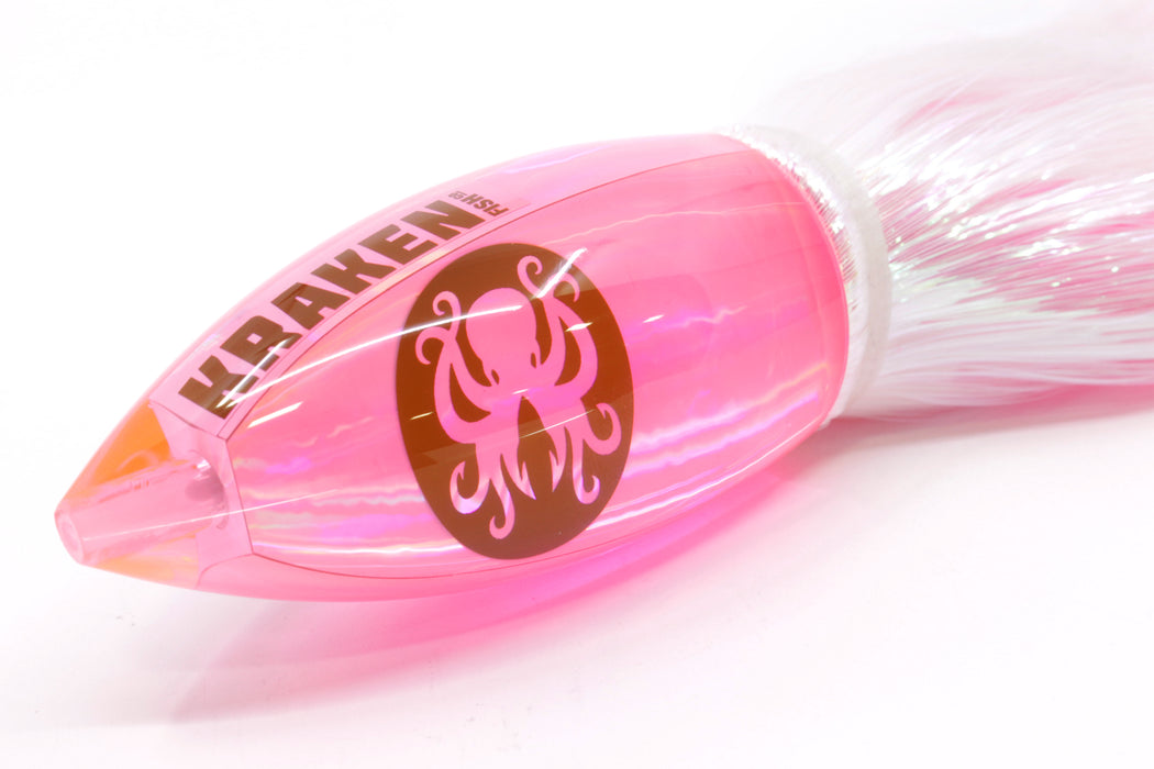 Kraken Fish Co. Fluorescent Pink Rainbow Automatic Bullet 12" 10oz Strobez Pinky