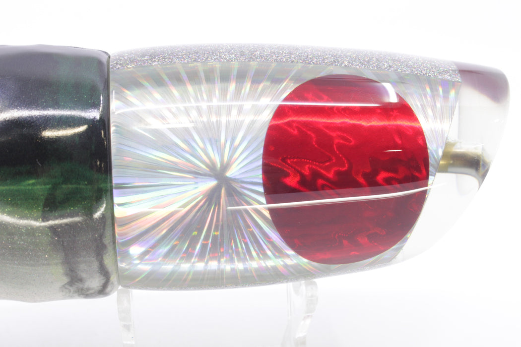 Koya Lures Silver Rainbow Starburst Hard Cut Large Poi Dog 16" 15.5oz FT Vinyl Green Drip