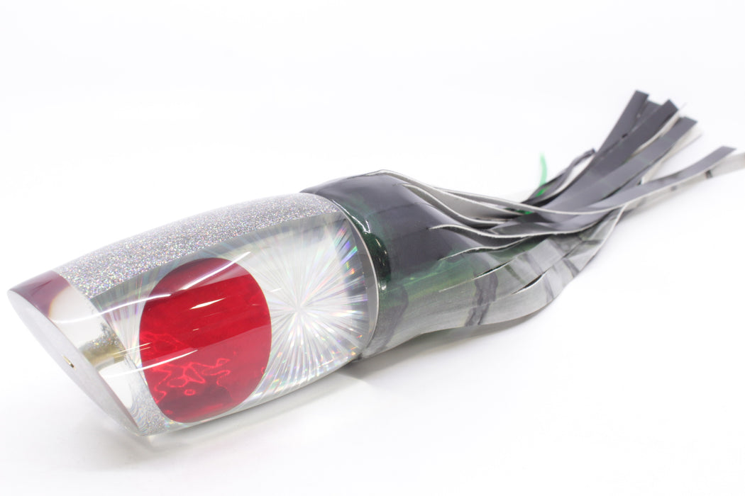 Koya Lures Silver Rainbow Starburst Hard Cut Large Poi Dog 16" 15.5oz FT Vinyl Green Drip