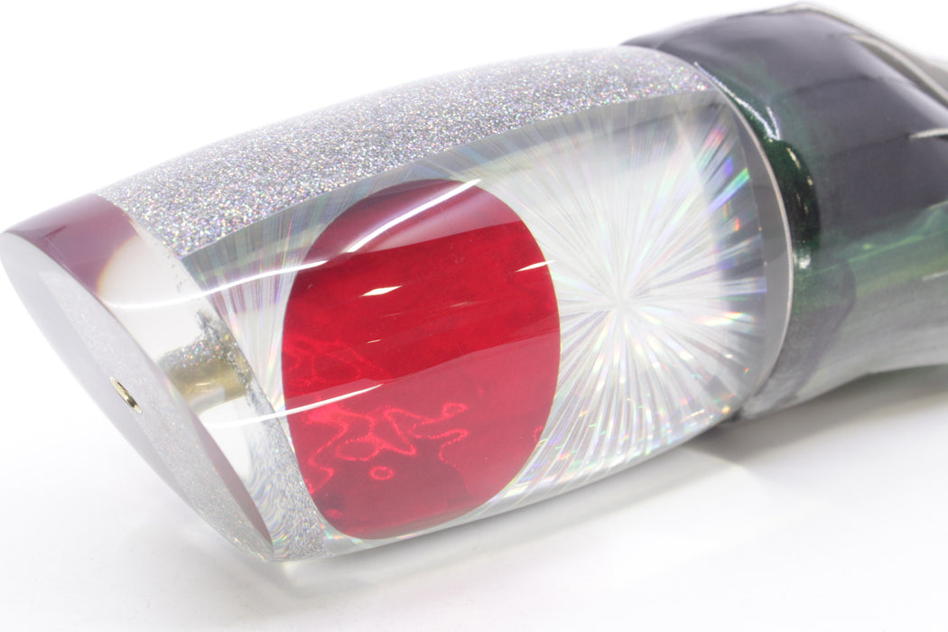 Koya Lures Silver Rainbow Starburst Hard Cut Large Poi Dog 16" 15.5oz FT Vinyl Green Drip