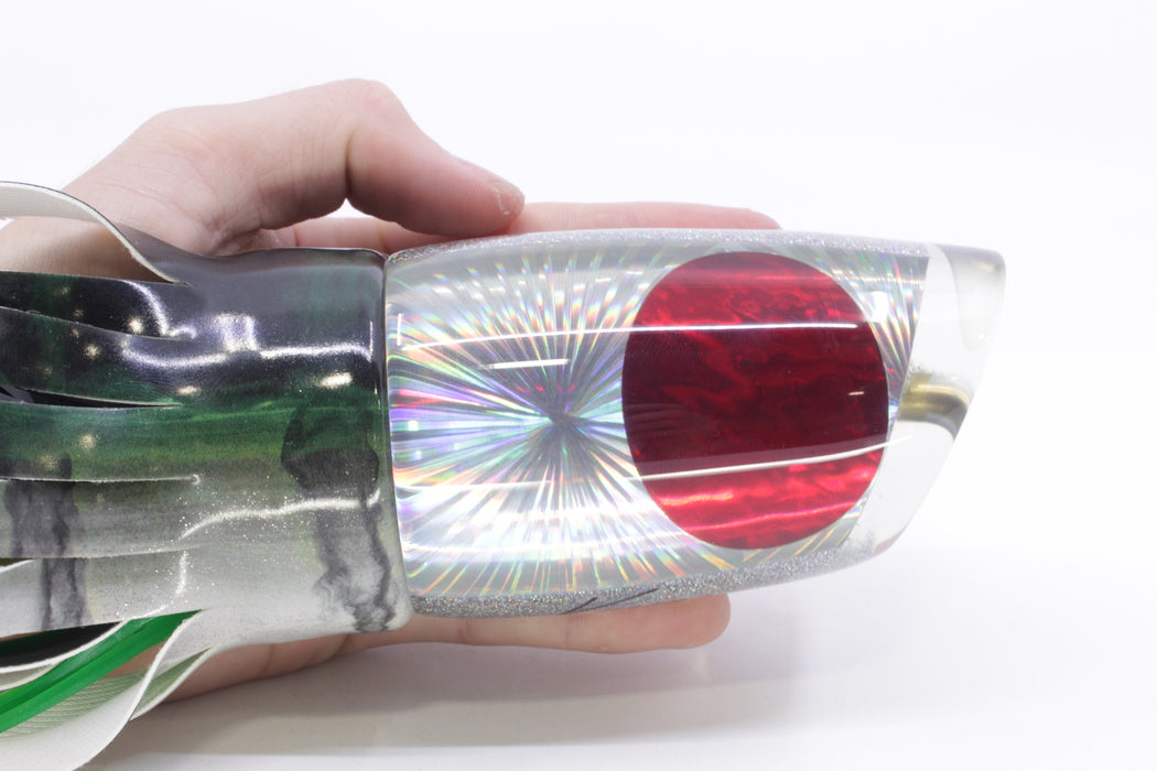 Koya Lures Silver Rainbow Starburst Hard Cut Large Poi Dog 16" 15.5oz FT Vinyl Green Drip