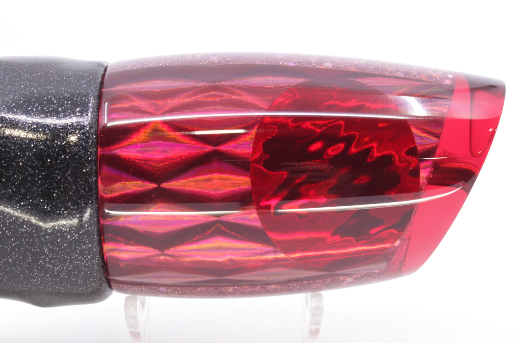 Koya Lures Red Rainbow Diamonds Hard Cut Large Poi Dog 16" 13.5oz Vinyl Black