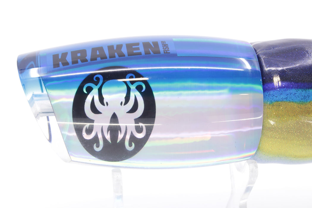 Kraken Fish Co. Silver Rainbow Blue Back Mayhem 12" 9.2oz Fire Tailz Vinyl Yellowfin