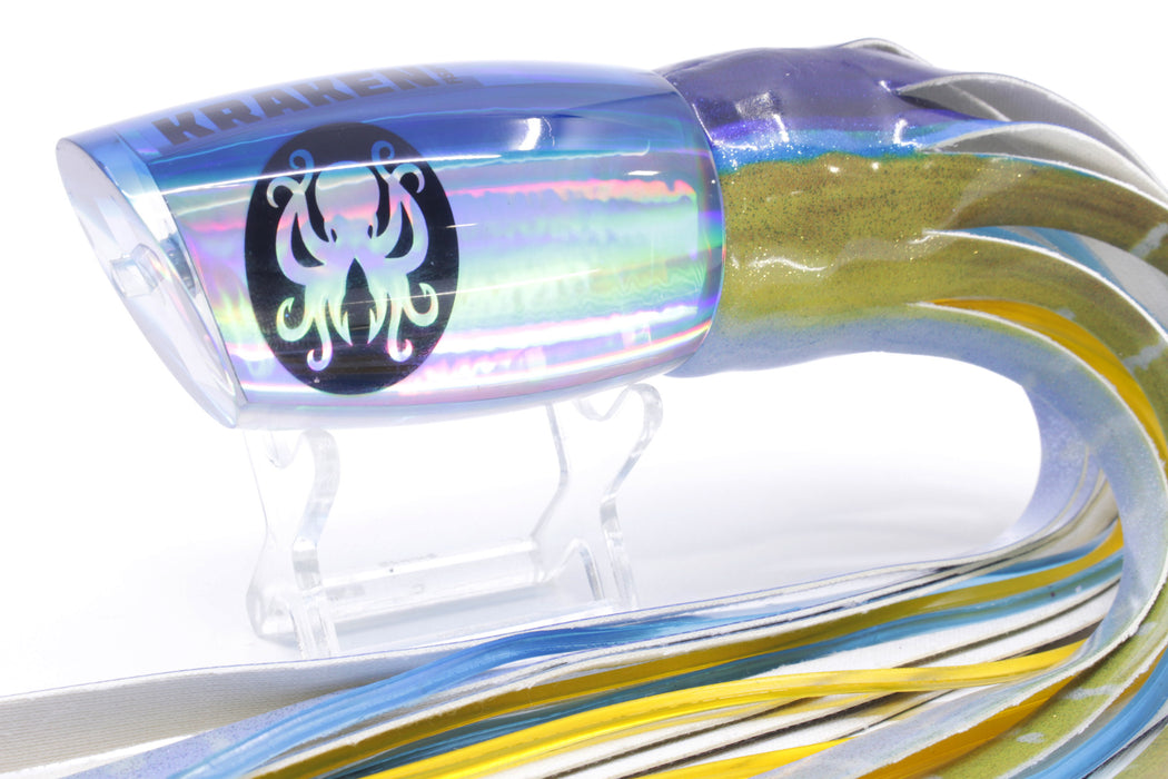 Kraken Fish Co. Silver Rainbow Blue Back Mayhem 12" 9.2oz Fire Tailz Vinyl Yellowfin