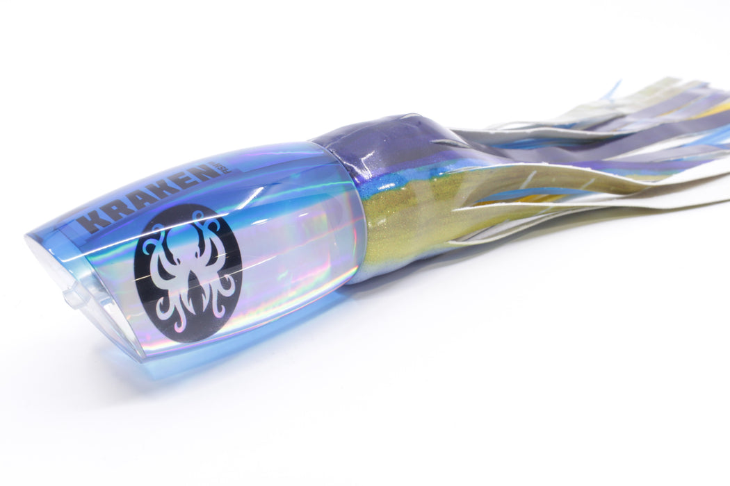 Kraken Fish Co. Silver Rainbow Blue Back Mayhem 12" 9.2oz Fire Tailz Vinyl Yellowfin