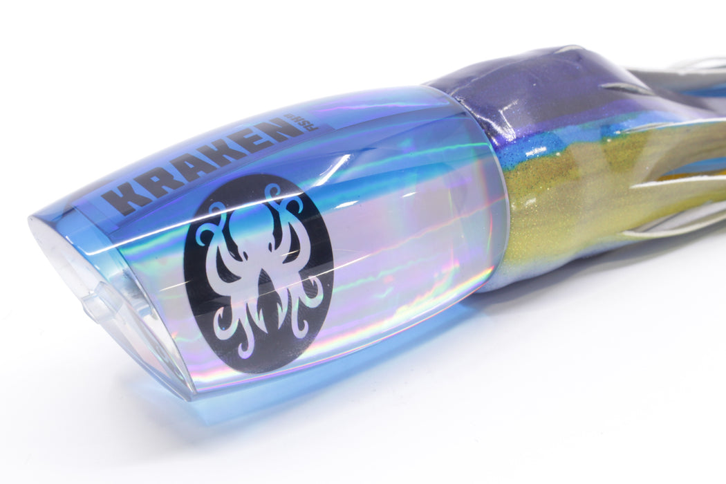 Kraken Fish Co. Silver Rainbow Blue Back Mayhem 12" 9.2oz Fire Tailz Vinyl Yellowfin