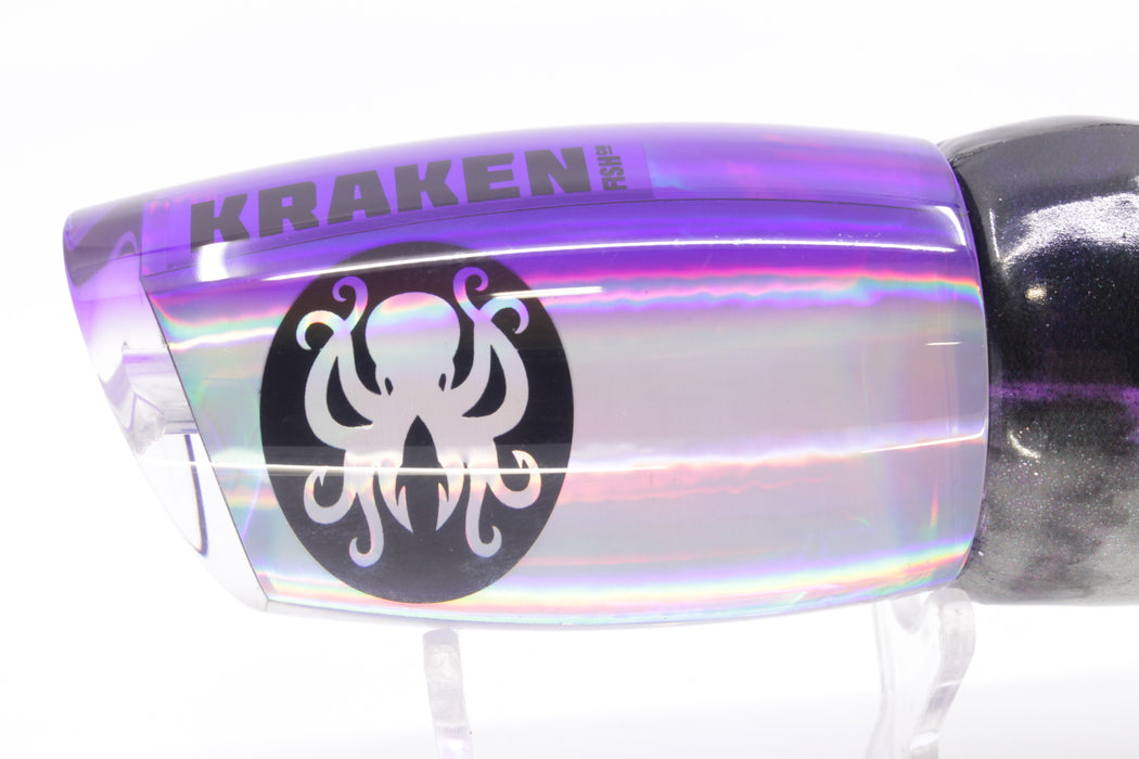 Kraken Fish Co. Silver Rainbow Purple Back Mayhem 12" 9.2oz Fire Tailz Vinyl Purple Drip