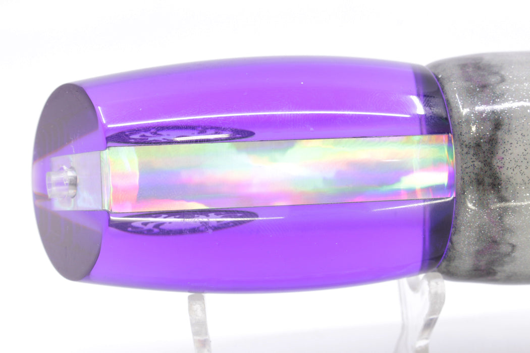 Kraken Fish Co. Silver Rainbow Purple Back Mayhem 12" 9.2oz Fire Tailz Vinyl Purple Drip