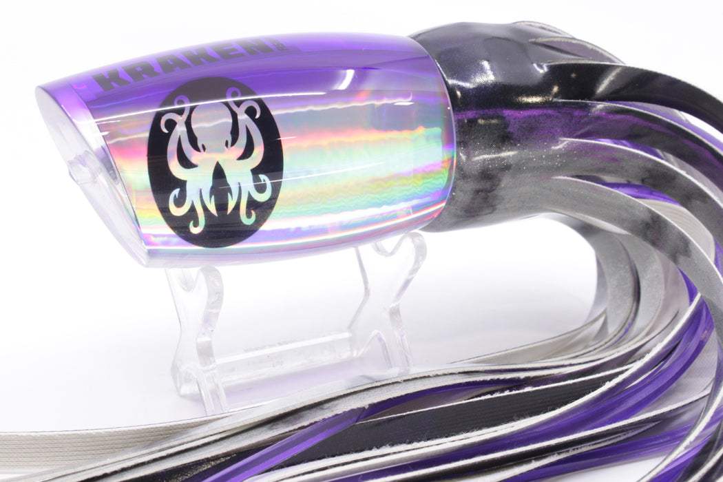 Kraken Fish Co. Silver Rainbow Purple Back Mayhem 12" 9.2oz Fire Tailz Vinyl Purple Drip