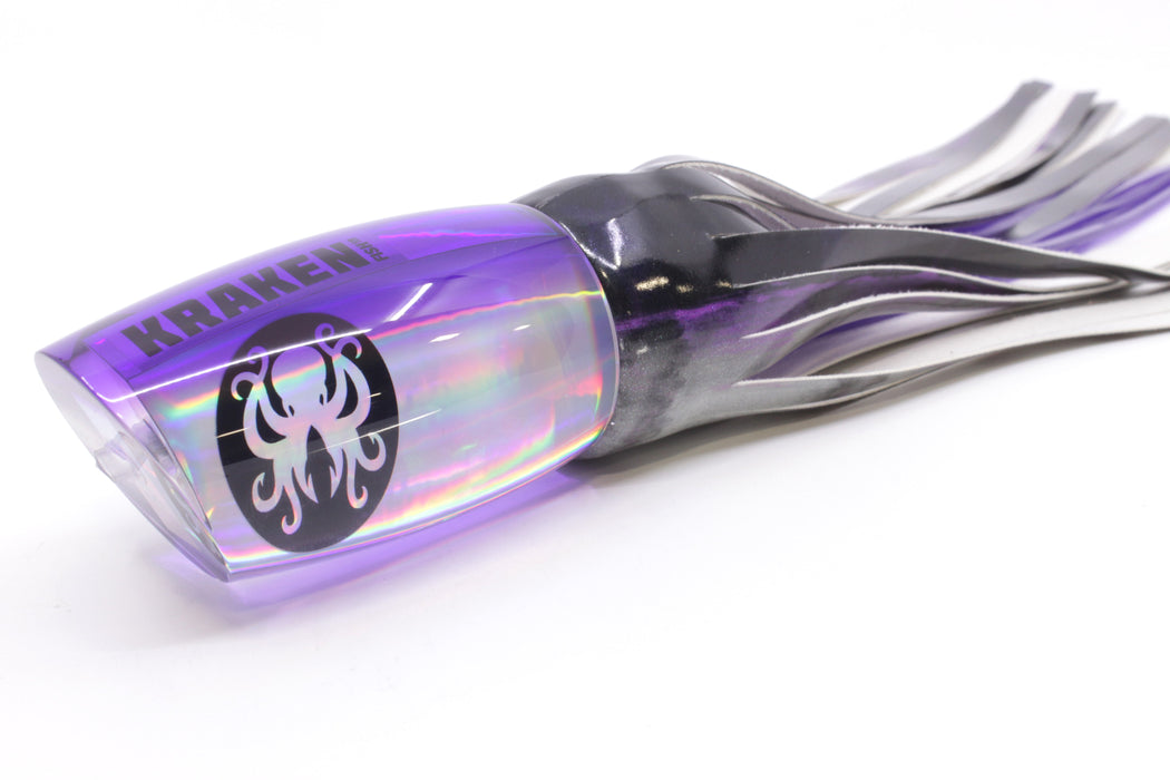 Kraken Fish Co. Silver Rainbow Purple Back Mayhem 12" 9.2oz Fire Tailz Vinyl Purple Drip
