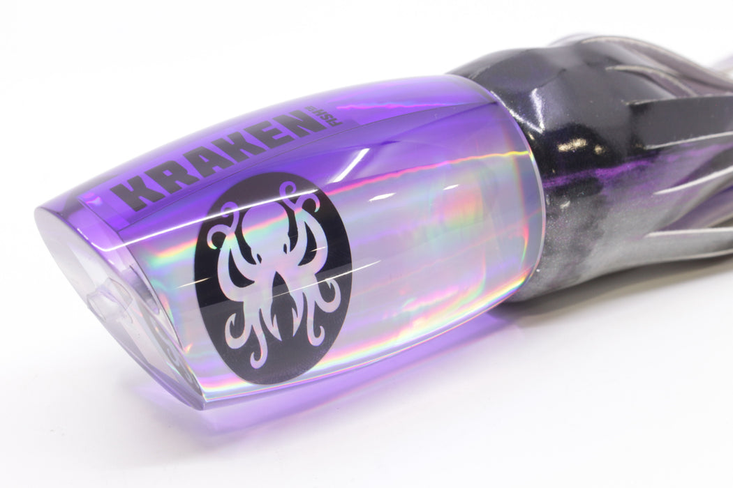 Kraken Fish Co. Silver Rainbow Purple Back Mayhem 12" 9.2oz Fire Tailz Vinyl Purple Drip
