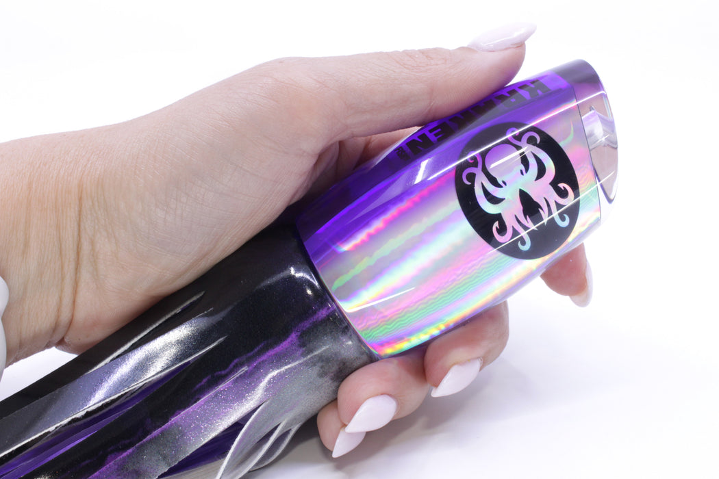 Kraken Fish Co. Silver Rainbow Purple Back Mayhem 12" 9.2oz Fire Tailz Vinyl Purple Drip