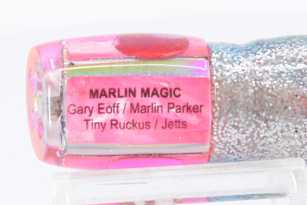 Marlin Magic Pink MOP Pink Back Red Eyes 4-Hole Jetted Tiny Ruckus 7" 3oz Skirted