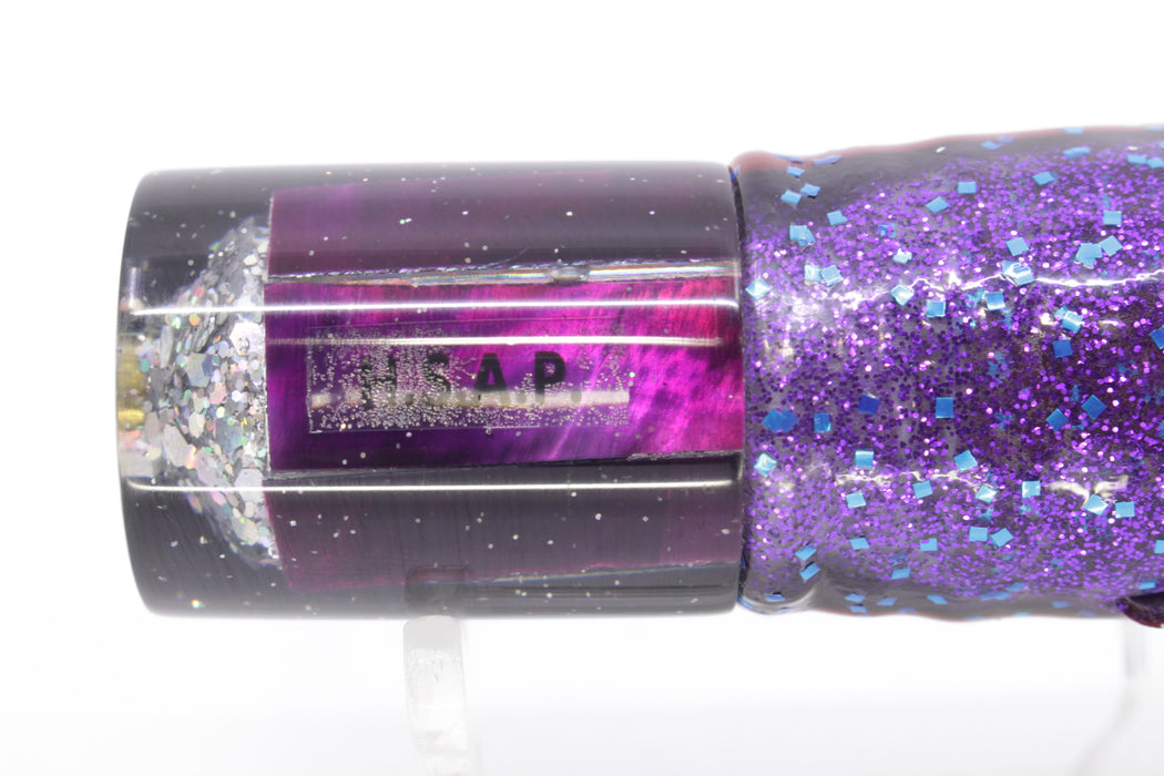 Marlin Magic Lures Purple MOP Black Back HSAP 7" 3.5oz Skirted Black & Blue-Purple