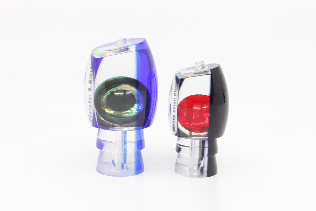 Moyes Lures Green-Blue Oil Slick Blue Back Taxi Eyes NEW Small Blaster 9" 4.5oz Skirted GZE