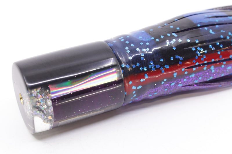 Marlin Magic Lures Purple MOP Black Back HSAP 7" 3.5oz Skirted Black & Blue-Purple