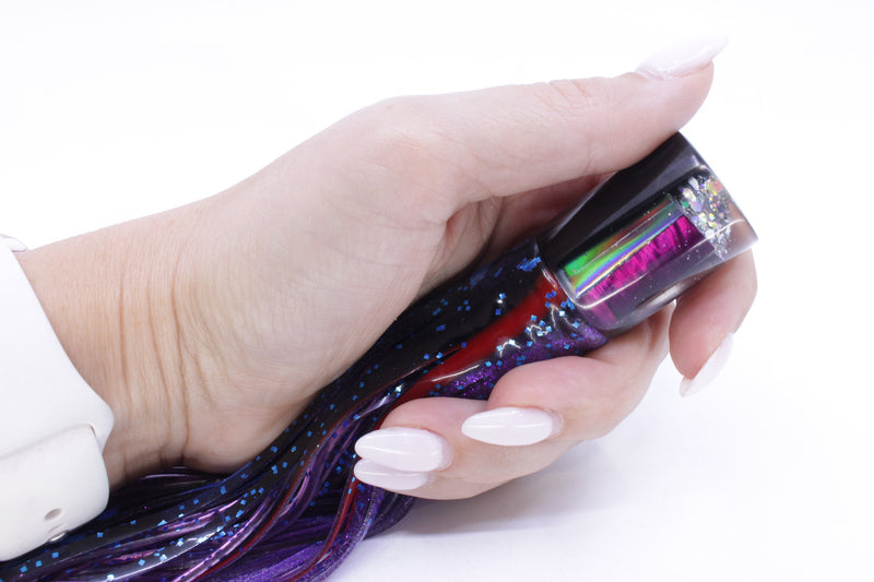 Marlin Magic Lures Purple MOP Black Back HSAP 7" 3.5oz Skirted Black & Blue-Purple