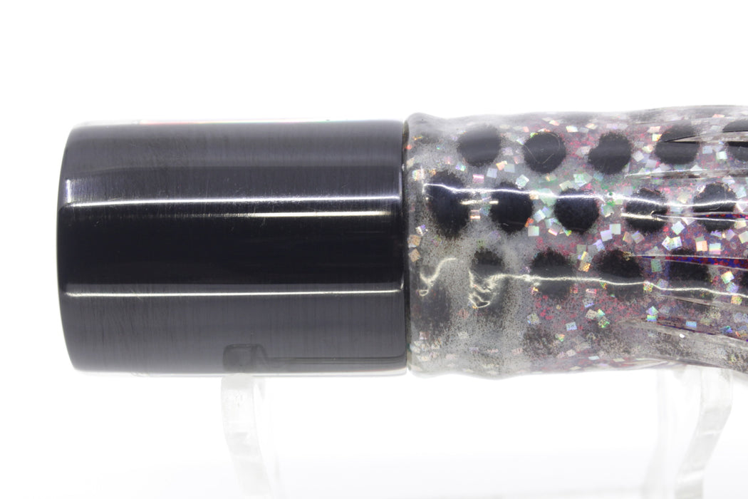 Marlin Magic Lures White Awabi Black Back 4-Hole HSAP 7" 3.5oz Skirted Milky White