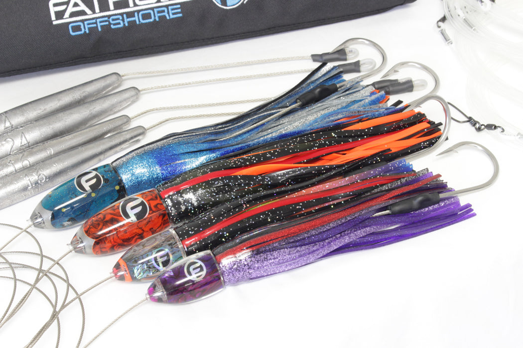 Fathom Offshore Wahoo Pre-Rigged Trolling Lures 4PK New Pre-Owned