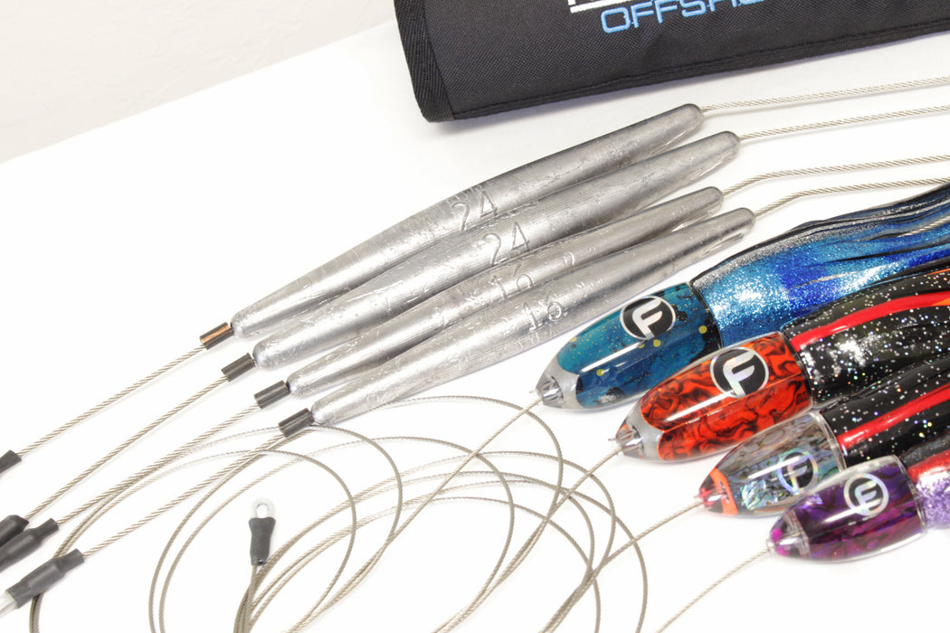 Fathom Offshore Wahoo Pre-Rigged Trolling Lures 4PK New Pre-Owned