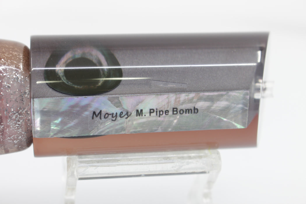 Moyes Lures Silver Glitter Pearl Root Beer Back Medium Pipe Bomb 12" 7.5oz Skirted