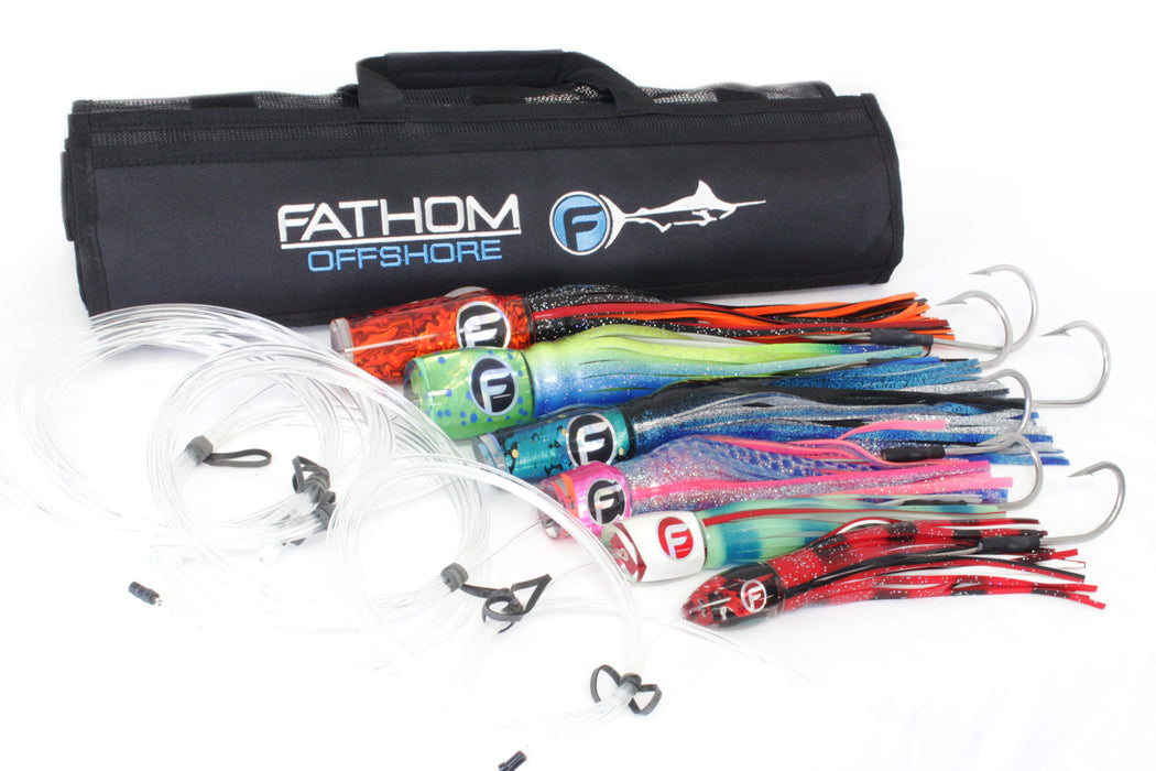 blue marlin fishing lure Fathom Offshore Blue Marlin Pre-Rigged Trolling Lures 6PK New Pre-Owned