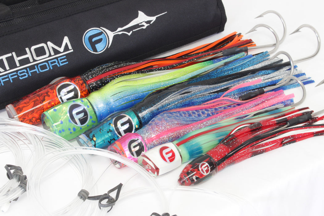Fathom Offshore Blue Marlin Pre-Rigged Trolling Lures 6PK New Pre-Owned
