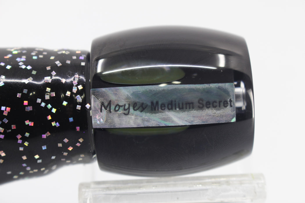 Moyes Lures Black Pearl Medium Secret 10" 5oz Skirted Black-Blue-Silver
