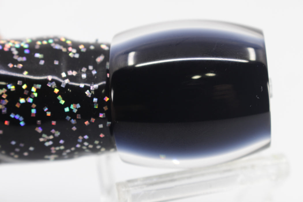 Moyes Lures Black Pearl Medium Secret 10" 5oz Skirted Black-Blue-Silver