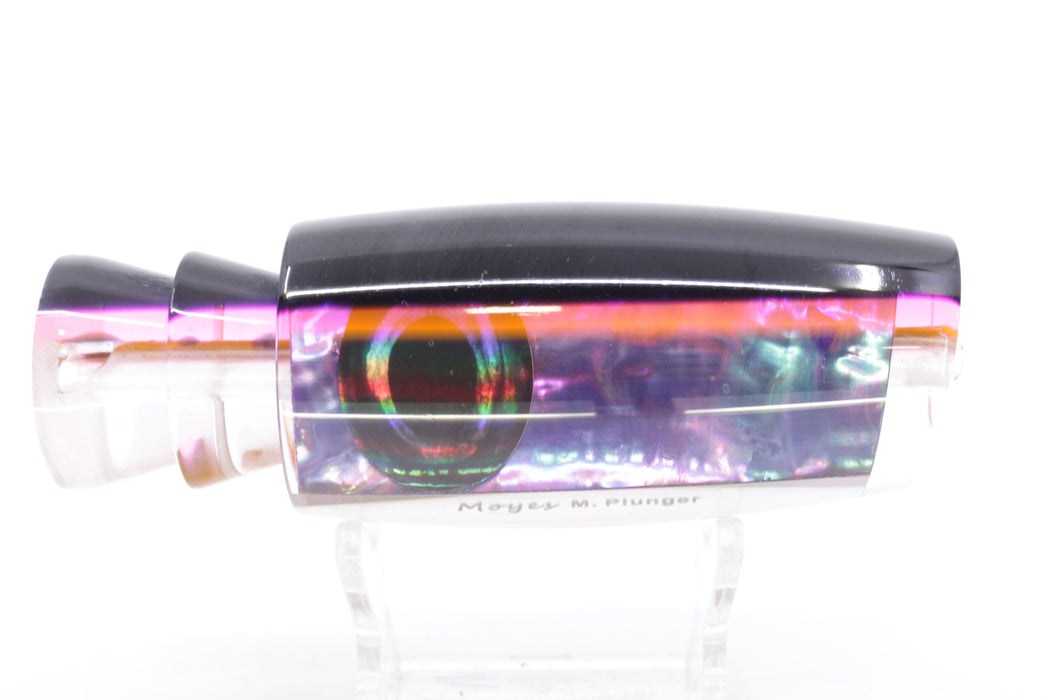 Moyes Lures Rainbow MOP Black-Pink Back Taxi Eyes Medium Plunger 12" 5oz GZE