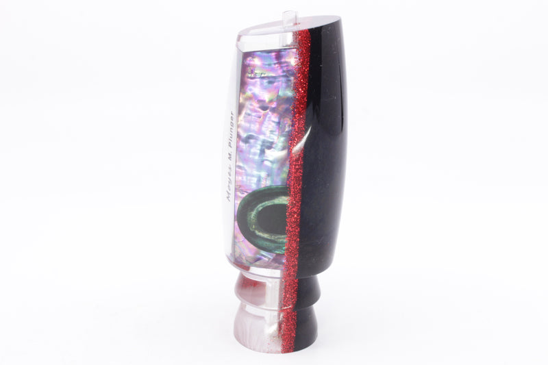 Moyes Lures Rainbow MOP Black-Red Back Taxi Eyes Medium Plunger 12" 5oz