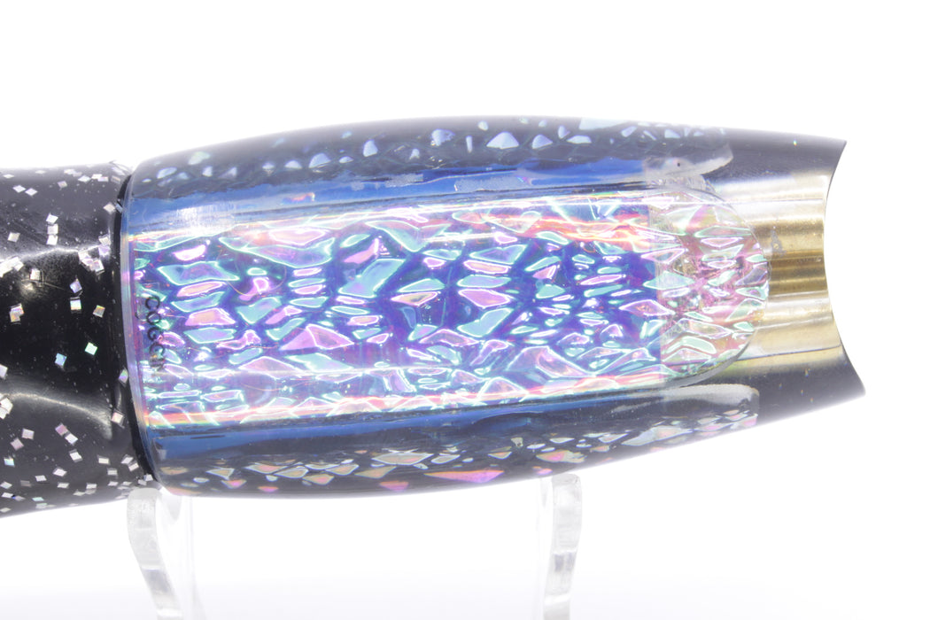 Coggin Lures Ice Rainbow Dichro Black Back 4-Hole Copalure Scoop 12" 12oz Skirted