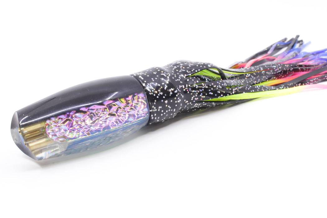 Coggin Lures Ice Rainbow Dichro Black Back 4-Hole Copalure Scoop 12" 12oz Skirted