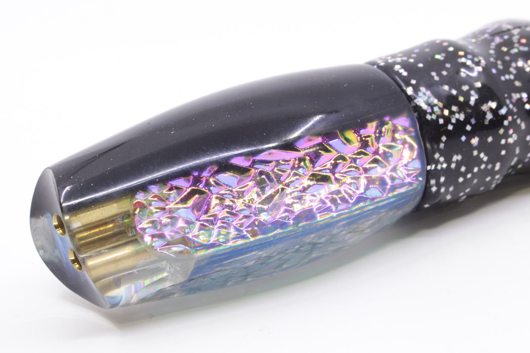 Coggin Lures Ice Rainbow Dichro Black Back 4-Hole Copalure Scoop 12" 12oz Skirted