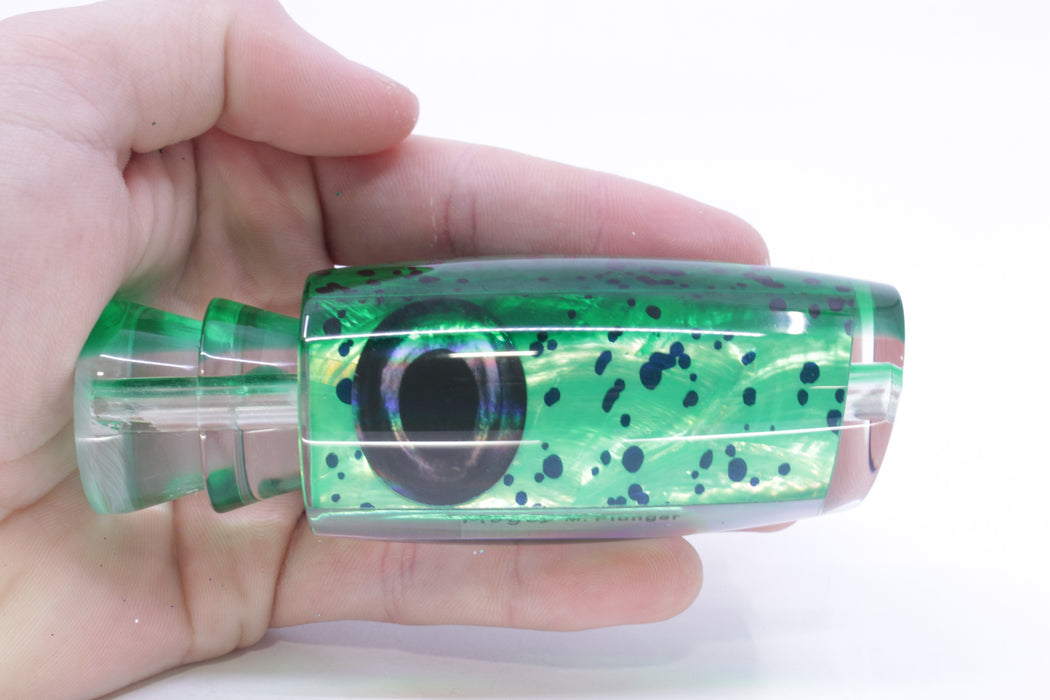 Moyes Lures Mahi MOP Green Back Taxi Eyes Medium Plunger 12" 5oz