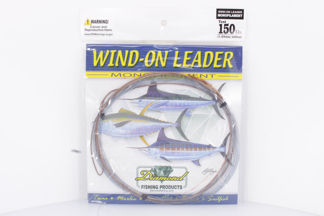 Diamond Monofilament Wind On Leader 25ft Smoke Blue