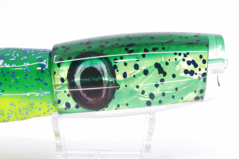 Moyes Lures Mahi MOP Green Back Medium Plunger 12" 7.5oz Skirted Mahi