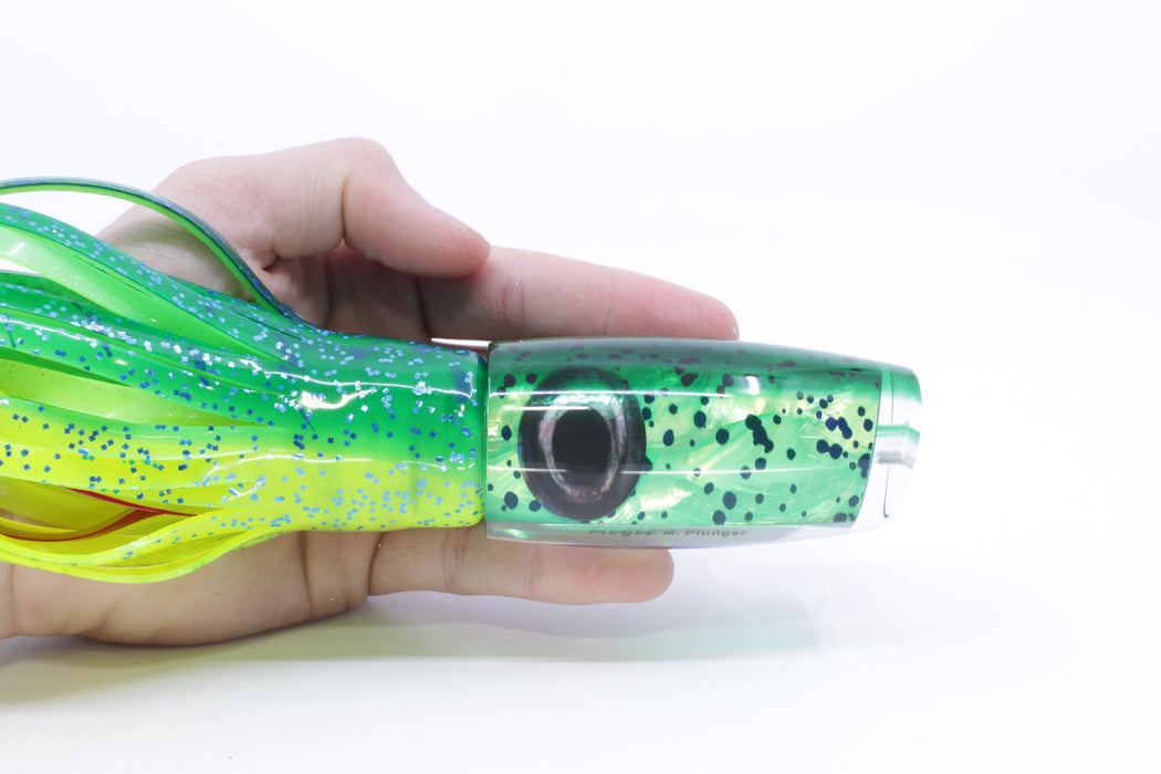 Moyes Lures Mahi MOP Green Back Medium Plunger 12" 7.5oz Skirted Mahi