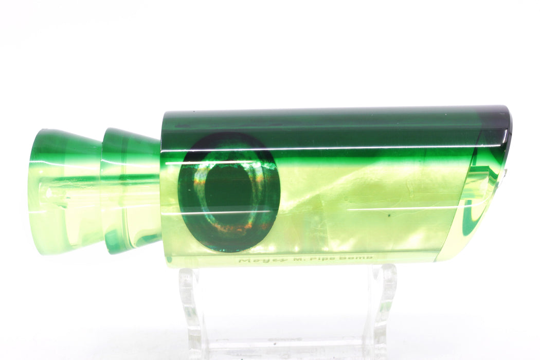 Moyes Lures Chartreuse MOP Green Back Taxi Eyes Medium Pipe Bomb 12" 4.6oz