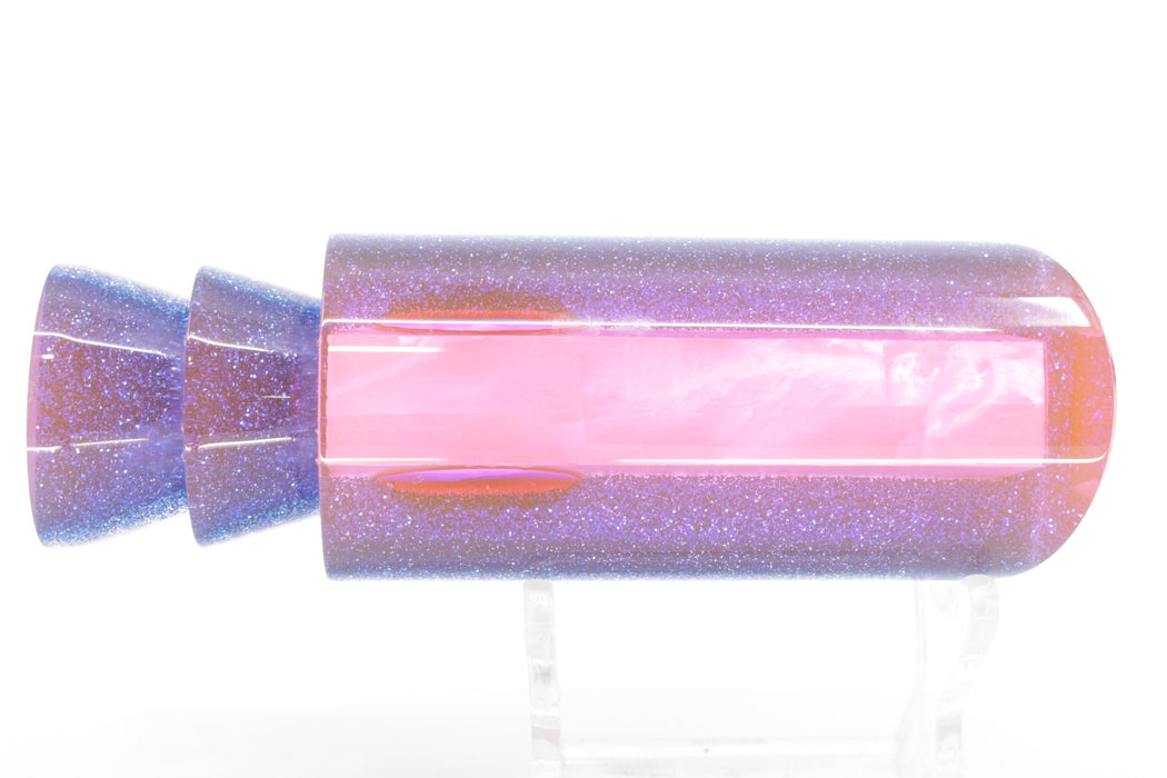 Moyes Lures White MOP Pink-Blue Back Red Eyes Medium Pipe Bomb 12" 4.6oz