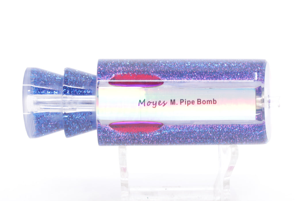 Moyes Lures White MOP Pink-Blue Back Red Eyes Medium Pipe Bomb 12" 4.6oz