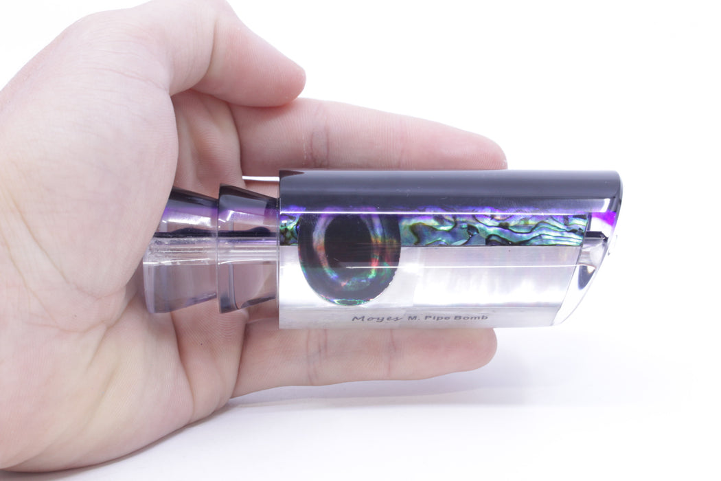 Moyes Lures Skipjack Paua-MOP Black-Purple Back Medium Pipe Bomb 12" 4.6oz