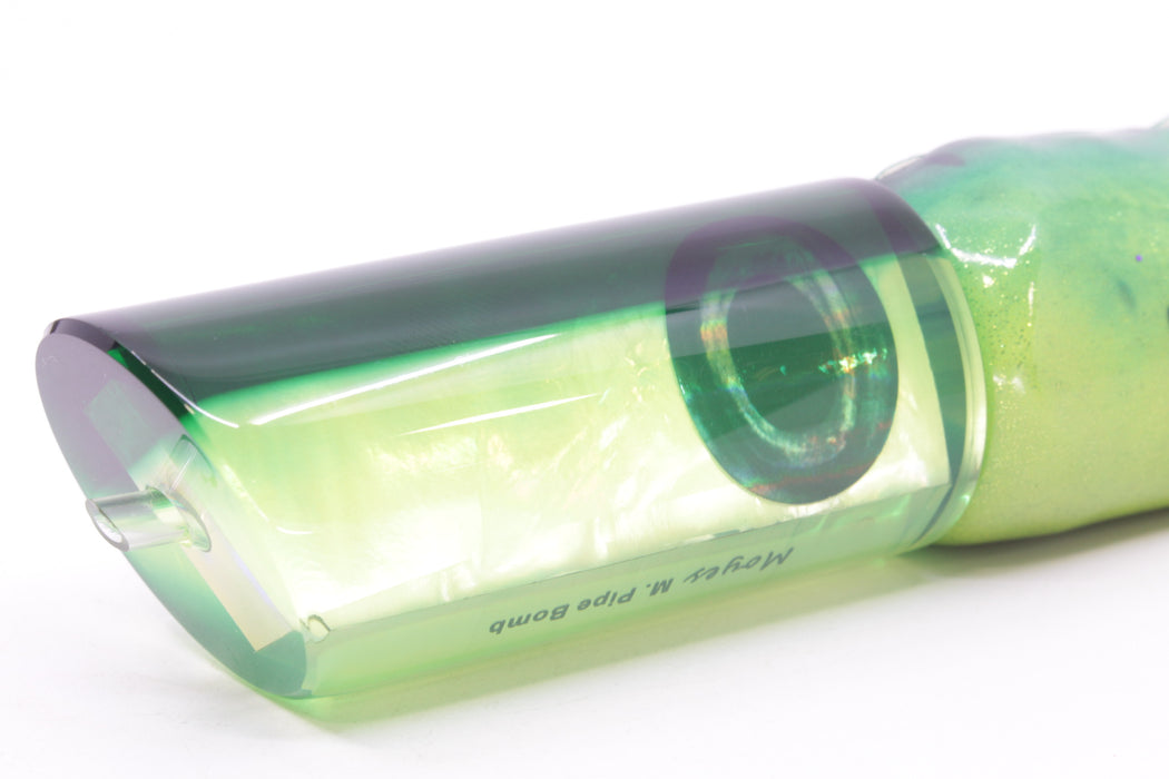 Moyes Lures Chartreuse MOP Green Back Medium Pipe Bomb 12" 7.5oz FT Vinyl Mahi