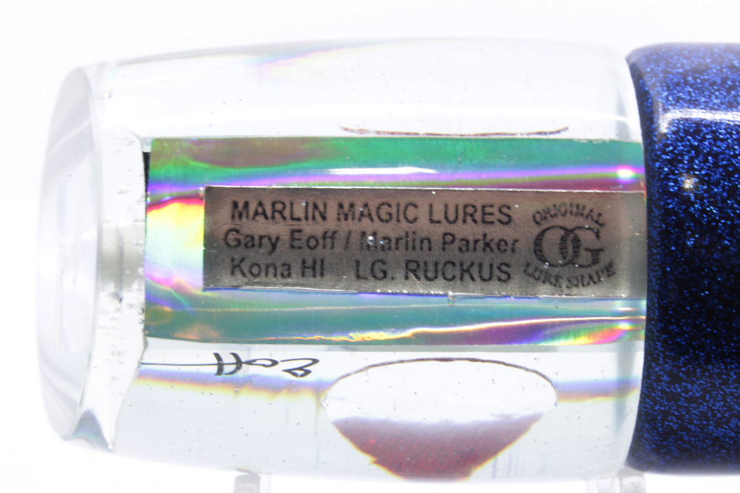 Marlin Magic Clear Mirrored Red Eyes Large Ruckus 14" 10oz Vinyl Dark Blue