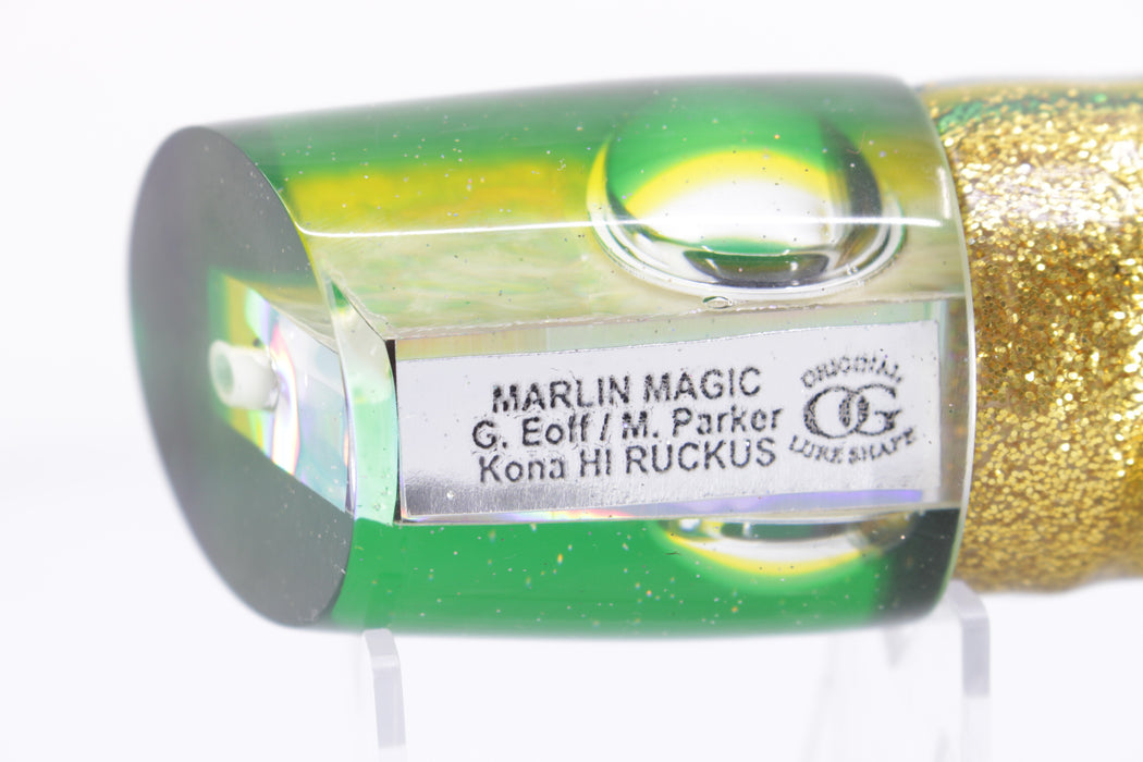 Marlin Magic White MOP Green-Yellow Back Doll Eyes Ruckus 12" 11oz Skirted Green-Gold