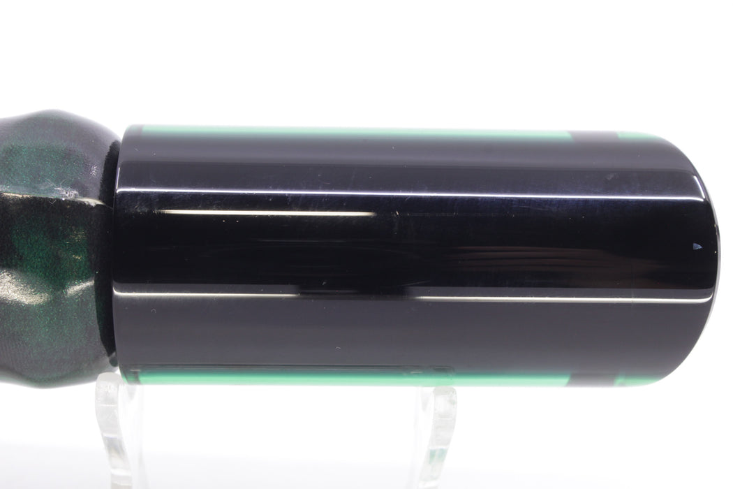 Moyes Lures Green MOP Black Back Medium Pipe Bomb 12" 7.5oz FT Vinyl Green Drip