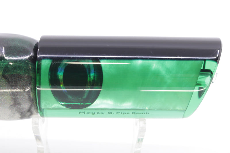 Moyes Lures Green MOP Black Back Medium Pipe Bomb 12" 7.5oz FT Vinyl Green Drip