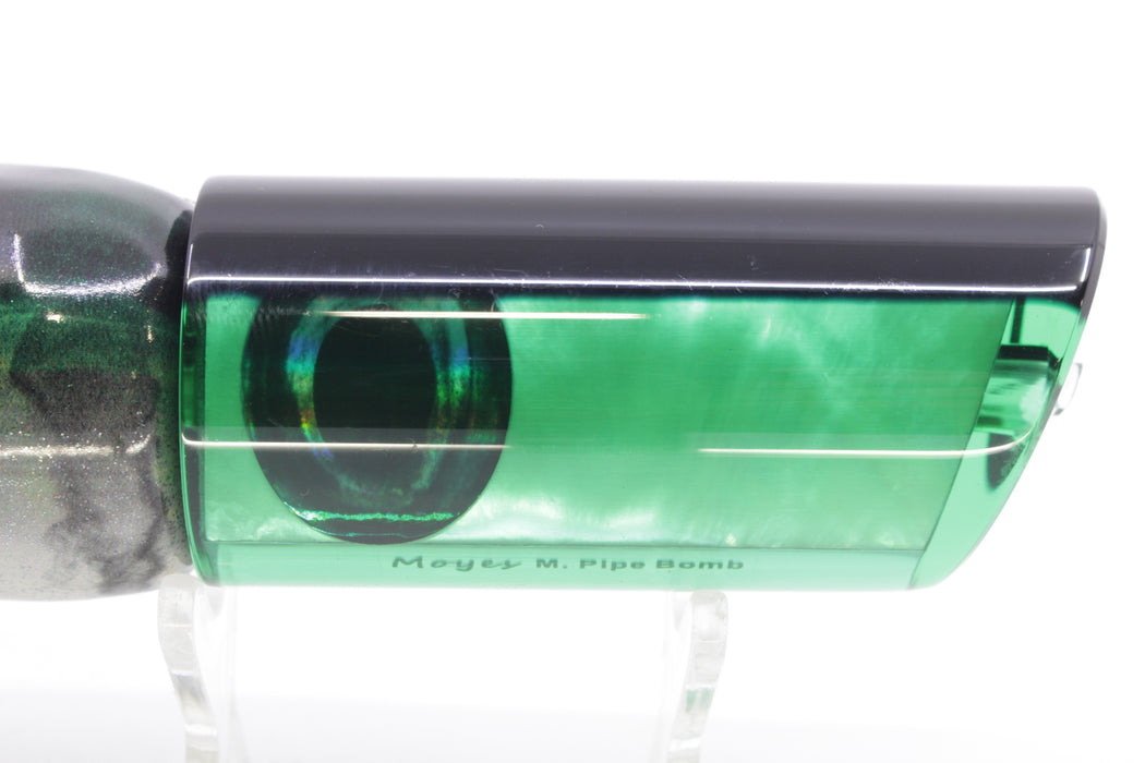 Moyes Lures Green MOP Black Back Medium Pipe Bomb 12" 7.5oz FT Vinyl Green Drip