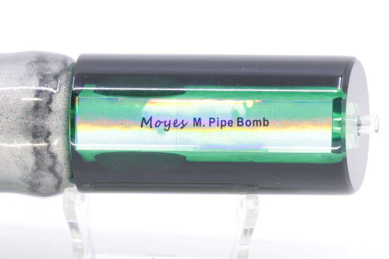 Moyes Lures Green MOP Black Back Medium Pipe Bomb 12" 7.5oz FT Vinyl Green Drip